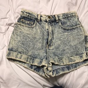 Acid wash shorts